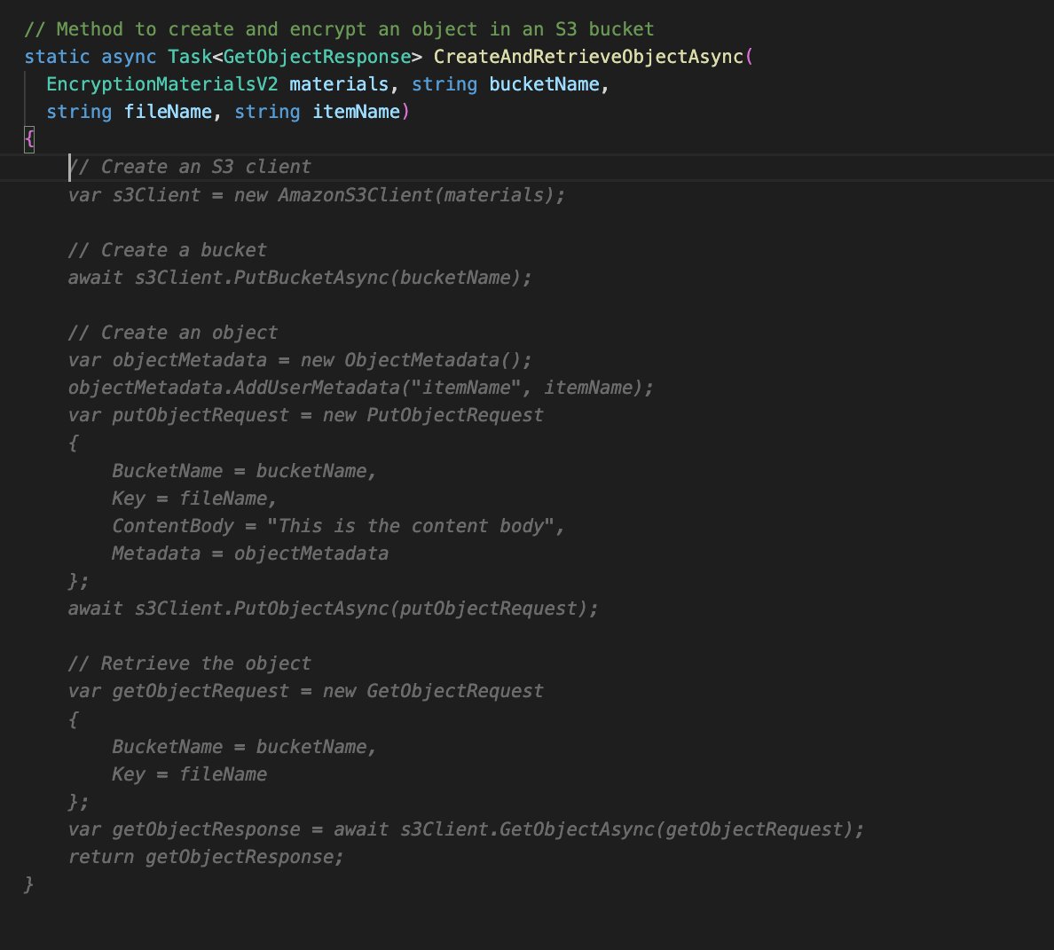 CodeWhisperer ustvari celotno funkcijo na podlagi pozivov v C#