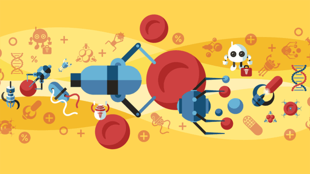 Nanobots in medicine cartoon