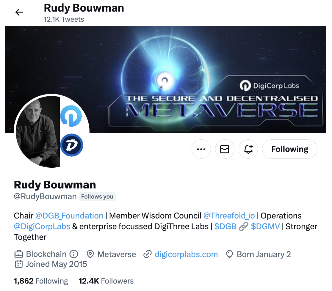 RudyBouwman twitter profile