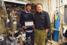 Photograph of Isaac Silvera (right) and Ranga Dias (left) in their lab