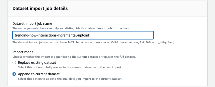 Upload the incremental interactions data by selecting Append to current dataset (or use incremental mode if using APIs),