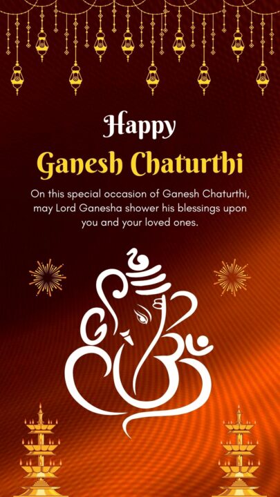 Orange Traditional Happy Ganesh Chaturthi Mobile Video 1