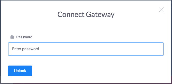 σύνδεση με κωδικό πρόσβασης πύλης gatehub
