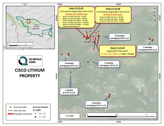 Cannot view this image? Visit: https://platoblockchain.net/wp-content/uploads/2024/03/q2-metals-to-acquire-100-of-the-large-scale-cisco-lithium-property-located-in-james-bay-quebec-with-historical-assays-including-115-4-metres-at-1-21-li2o-1.jpg