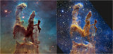 A teremtés pillérei a James Webb Űrteleszkóp és a Hubble Űrteleszkóp által
